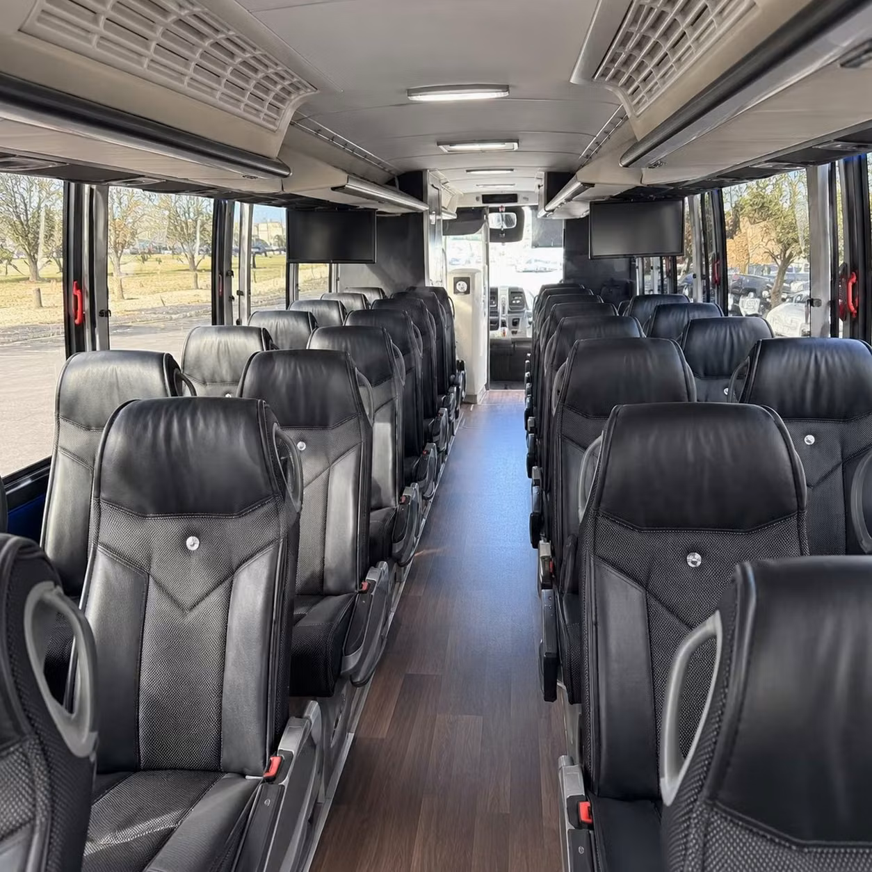 cleveland charter bus rental interior